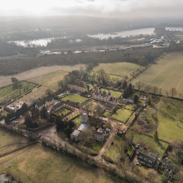 Arial view of Yarnton Manor.