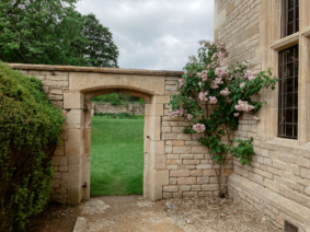 Garden arch to back garden at Yarnton Manor.