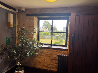 Yarnton tithe barn second story library window