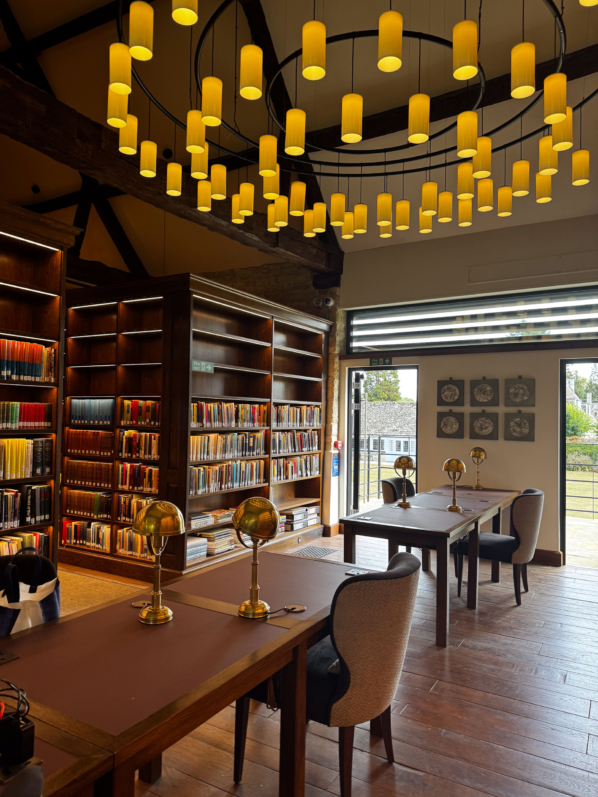 Central hallway with desks in Yarnton Manor Library