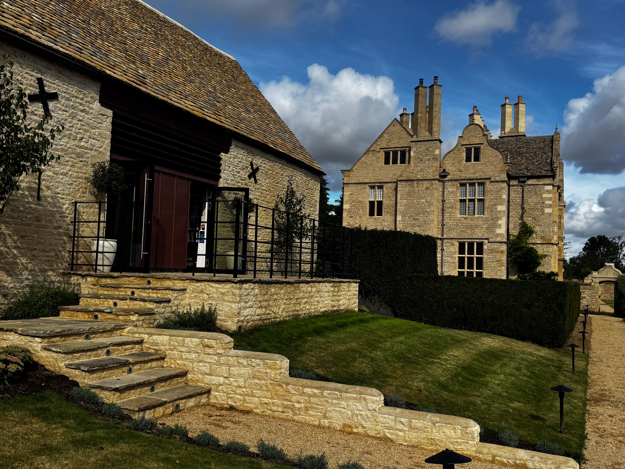 Tithe barn library with Yarnton Manor